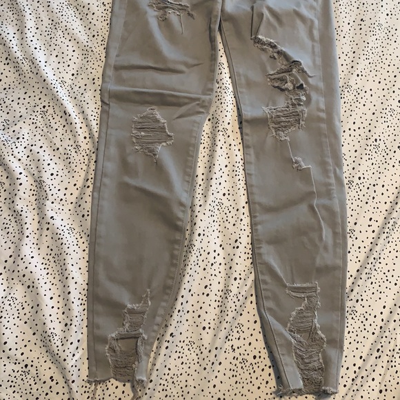 American Eagle Outfitters Grey Distressed Jeggings - Picture 8 of 8